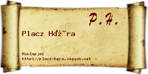 Placz Héra névjegykártya